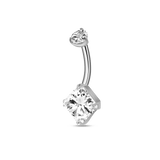 Piercing ombelico cubico in argento