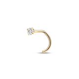 Nose piercing white light point in gold