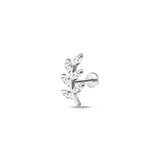 Ear piercing wind of flowers in silver