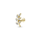 Ear piercing wind of flowers in gold