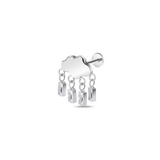 White cloud ear piercing in silver