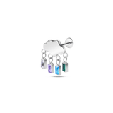 Multicolor cloud ear piercing in silver