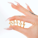 Set of five gold ring holders