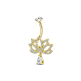 Piercing ombelico fiore di loto in oro