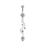 Piercing ombelico nota musicale in argento