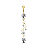 Piercing ombelico nota musicale in oro