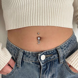 Piercing ombelico piccola luna in argento