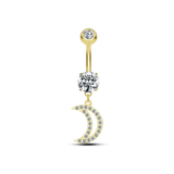Piercing ombelico piccola luna in oro