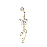Piercing ombelico petalo in oro