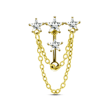 Piercing ombelico floating stelline in oro