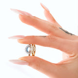 Set rings sun and moon in silver and gold