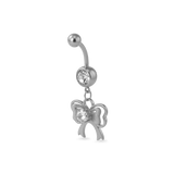 Silver belly button piercing lily