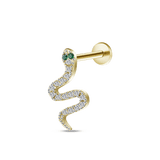 Snake ear piercing in gold