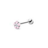 Piercing flower tongue in silver