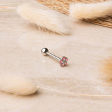 Piercing flower tongue in silver