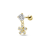 Piercing orecchio fiore pendente in oro