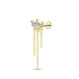 Piercing orecchio corona in oro