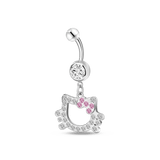 Hello Kitty silver belly button piercing