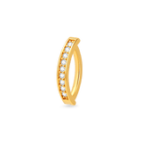 Navel piercing hoop with white stones in gold