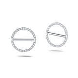 Piercing capezzoli anello cristallino bianco in argento