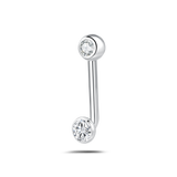 Piercing intimo basic bianco in argento