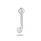 Piercing intimo basic bianco opale in argento