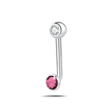 Piercing intimo basic fucsia in argento