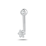 Piercing intimo fiore bianco in argento