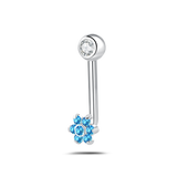 Piercing intimo fiore blu in argento