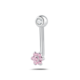 Piercing intimo fiore rosa in argento