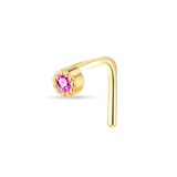 Piercing naso gemma fucsia in oro