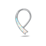 Piercing naso nodo bianco opale in argento