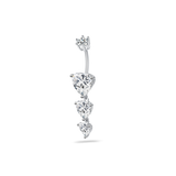 Piercing ombelico cascata di cuori in argento