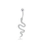 Piercing ombelico cobra in argento