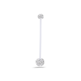 Piercing ombelico da gravidanza pallina bianca