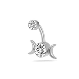 Piercing ombelico doppia luna in argento