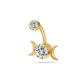 Piercing ombelico doppia luna in oro