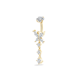Piercing ombelico farfalla con pendente delux in oro