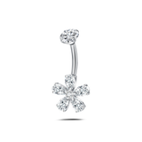 Piercing ombelico fior di luce in argento