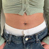 Piercing ombelico mini cuore in argento