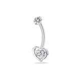 Piercing ombelico mini cuore in argento