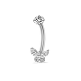 Piercing ombelico mini farfalla in argento