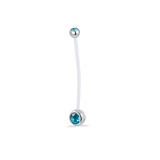Piercing ombelico pietra azzurra in argento