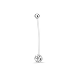 Piercing ombelico pietra bianca in argento
