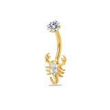 Piercing ombelico scorpione in oro