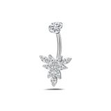 Piercing ombelico stella di ghiaccio in argento