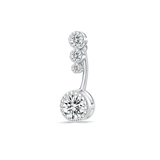 Piercing ombelico tre cristalli in argento