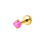 Piercing orecchio/bocca luminoso rosa in oro