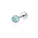 Piercing orecchio/naso/bocca sfera opale acqua marina in argento