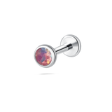 Piercing orecchio/bocca sfera opale viola in argento